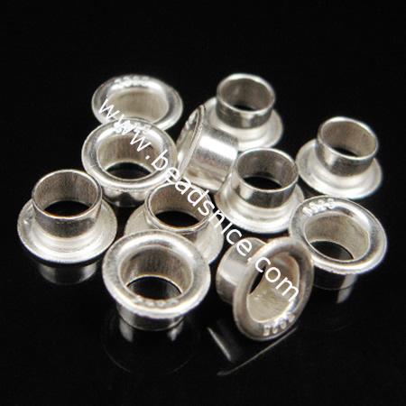 925 Sterling Silver End Caps / Tips, Grommet, Donut 7.5mm / hight 4mm/ out side 5.5mm inner diameter 5mm