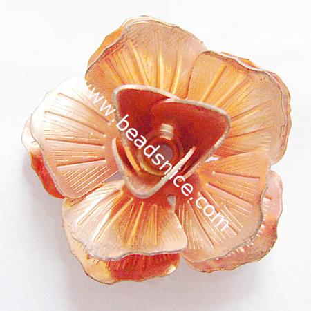 Iron (Sheet Iron) Beads Caps, Flower, 22x14mm