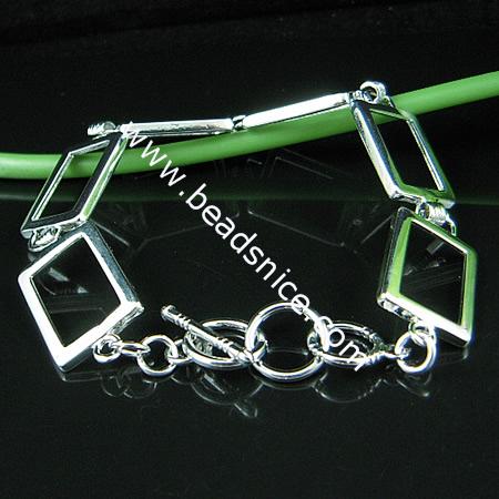 Handmade Jewelry Brass Bracelet, Nickel Free, Lead Safe,Inside diameter：15x10MM,8.24 Inch,