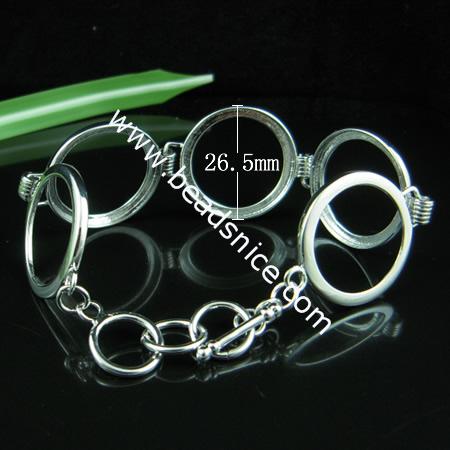 Handmade Jewelry Brass Bracelet, Nickel Free, Lead Safe,26.5mm,Inside diameter：21MM,8.5 Inch,