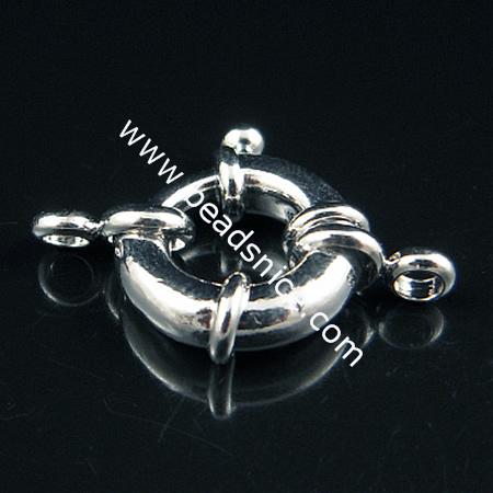 Brass Spring Ring Clasp, Lead-free,Nickel Free, Donut, 19mm, 
