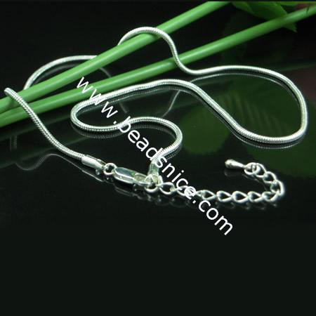 Necklace snake chains fashion chain with extender clasp DIY wholesale necklace jewelry findings brass lead-free nickel-free
