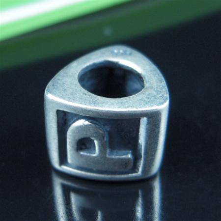 925 Sterling silver European style beads,no  ,Letter,Triangular,9.5x8mm,hole:approx 4.9mm,