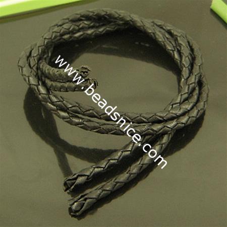 Real Leather Jewelry Cord,Cowhide, 4mm,Length:100 Yard,