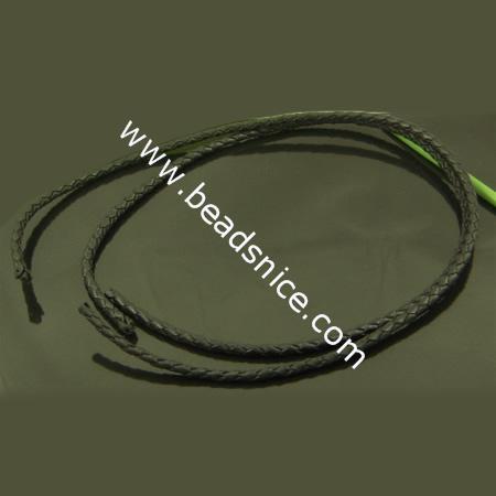 Real Leather Jewelry Cord,Cowhide, 4mm,Length:100 Yard,