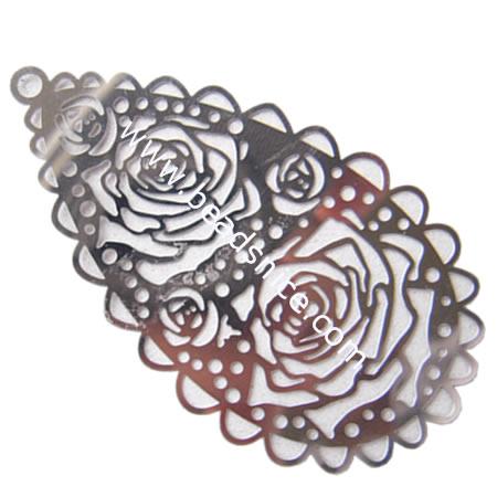 Stainless Steel Computer Beading Patch, jewelry drop,60x34mm,nickel free,Hole:Approx 2.5MM, 