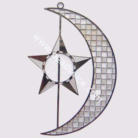 Stainless Steel Computer Beading Patch, jewelry links,60x34mm,nickel free,Hole:Approx 2.5MM, 
