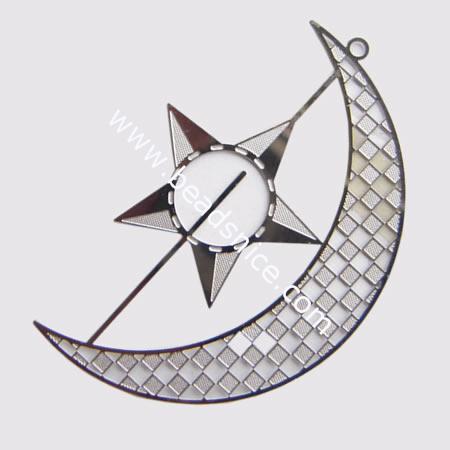 Stainless Steel Computer Beading Patch, jewelry links,60x34mm,nickel free,Hole:Approx 2.5MM, 