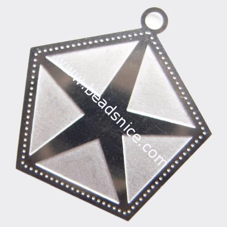 Stainless Steel Computer Beading Patch, jewelry drop,22x21mm,nickel free,Hole:Approx 2MM, 