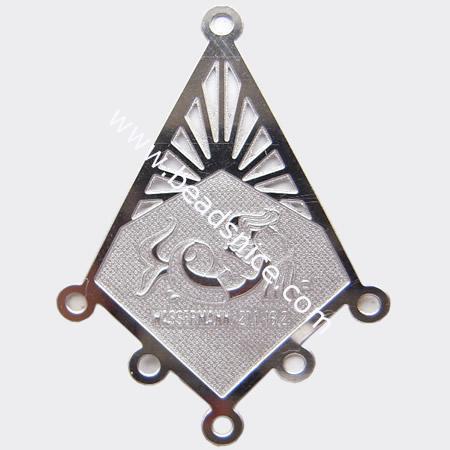 Stainless Steel Computer Beading Patch, jewelry links,Diamond,28x21mm,nickel free,Hole:about 1MM, 