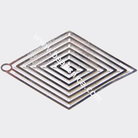 Stainless Steel Computer Beading Patch, jewelry drop,Diamond,34x19.5mm,nickel free,Hole:about 1MM, 