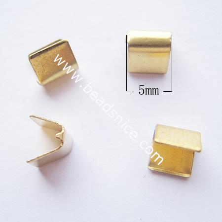Brass Terminators, bead tip, bottom clamp on,5.5mm, nickel-free,