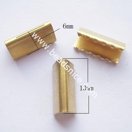 Brass Terminators, bead tip, bottom clamp on,13mm, nickel-free,