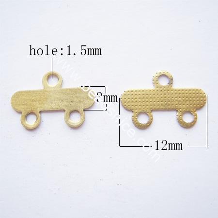 Brass Connectors/Link ,12mm,lead free,nickel free,hole:approx 1.5mm,