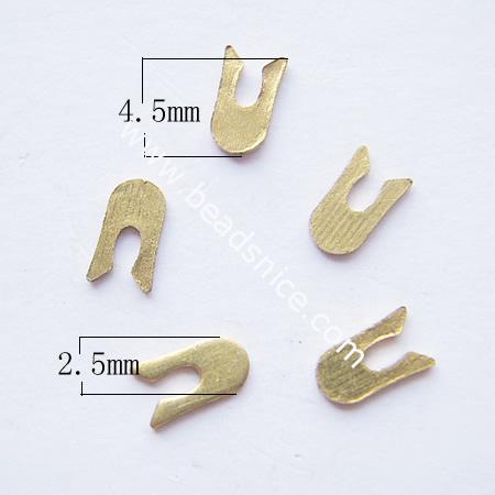 Brass findings,nickel free,lead free,4.5mm long,2.5mm wide,