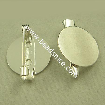 Jewelry brooch findings,iron,base diameter:15mm ,19mm long,Nickel Free,Lead Free, 