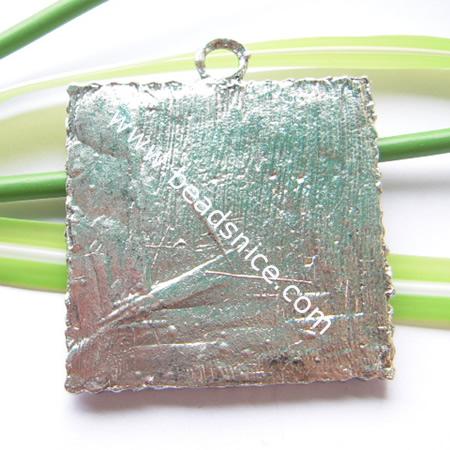 Jewelry alloy pendant,49x49mm,inside diameter:45x45mm,depth 2.5mm,thickness 3mm,hole:about 5mm,nickel free,