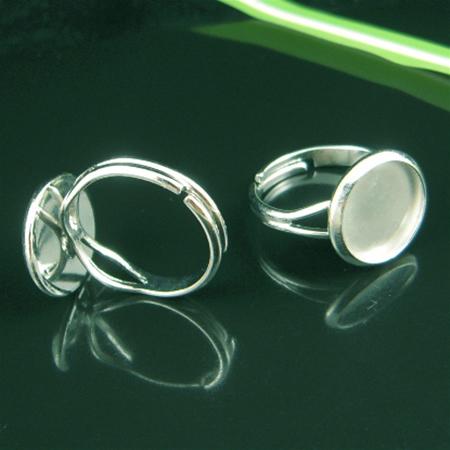 Finger ring blanks base adjustable ring round cabochon tray DIY wholesale rings jewelry accessory brass lead-safe nickel-free