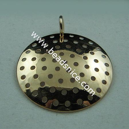 Jewelry brass pendant ,antique brass plated,base diameter 18mm,nickel free,lead safe,hole:about 5.5mm,
