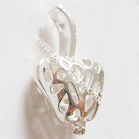 Jewelry earring setting component,brass,heart,25x13mm,nickel free & lead safe,