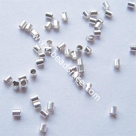 Jewelry crimp beads, brass, cut tube, 1.5mm, hole:about 1mm,lead safe,nickel free,