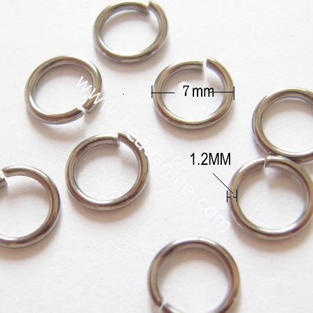 Jump Ring, Brass, Nickel free, Leaad Free,Close but Unsoldered, 1.2x7mm, 