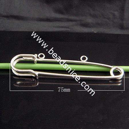 Brass brooch,75mm long ,19mm wide,nickel free,lead safe,