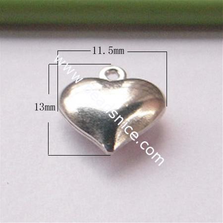 heart pendants,brass,Heart,lead-safe,nickel-free,