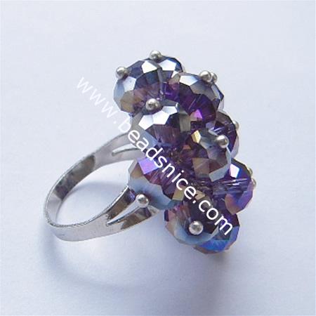 Cheap fashion rings,brass,size:7,flower