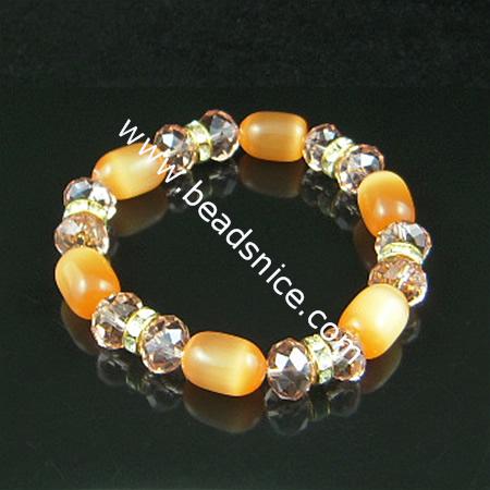 Imitated  crystal glass bracelet, agate 10x13mm,length 7.5 inch,