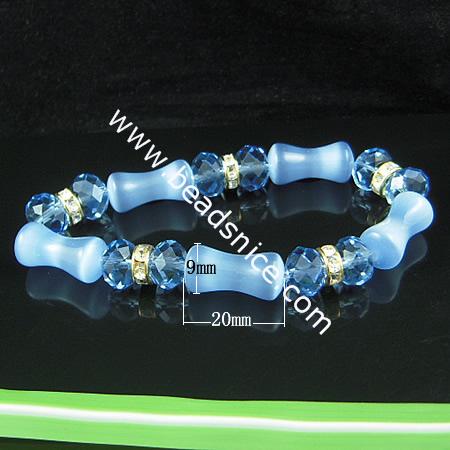 Fashion imitated   crystal glass  bracelet ,9x20mm,length 7 inch,