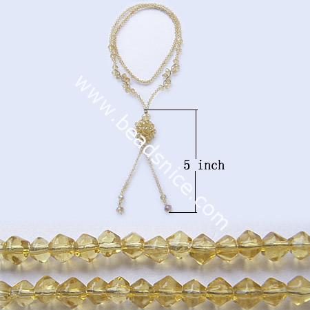 Necklace with brass clasp,imitated  crystal glass,faceted roundel, bead 4mm,length 27 inch,pendant 5 inch,30mm,