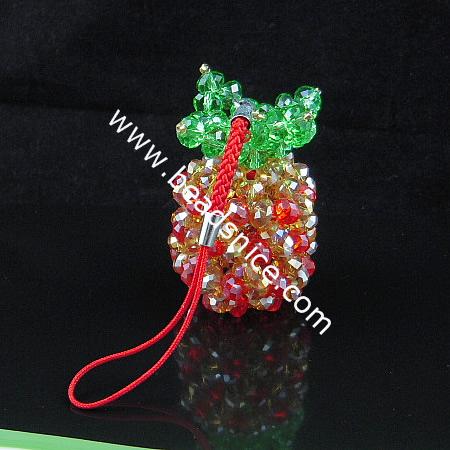 Cell phone strap with  imitated  crystal ,44x32.5mm,4.5 inch,
