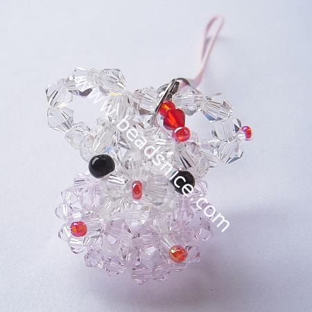 Fashion cell phone strap with  crystal,29x29mm,4.5 inch,