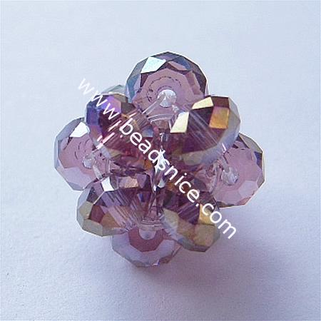 Imitated  crystal glass beads,14mm,hole:about 1.5mm,faceted round,indigo,