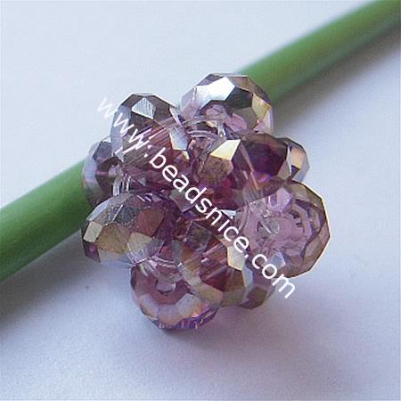 Imitated  crystal glass beads,14mm,hole:about 1.5mm,faceted round,indigo,