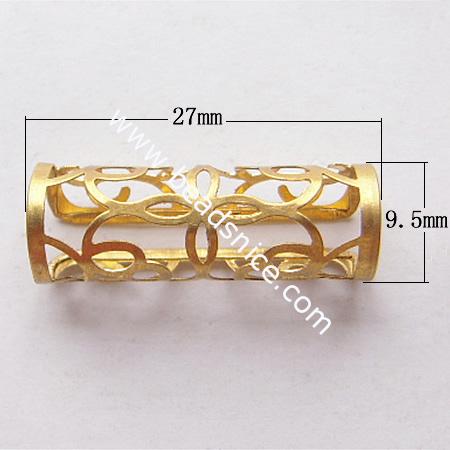 Straight tube jewelry making Filigree Patch 9.5x27mm,inside diameter:9mm,nickel free,lead safe,