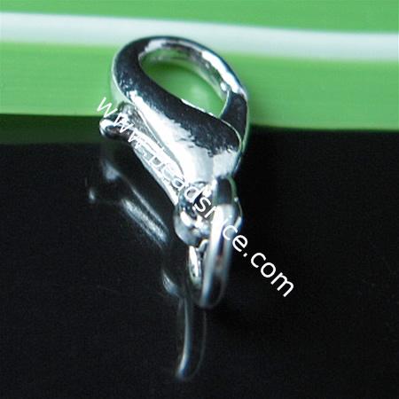 Alloy Lobster Claw Clasp, Lead-safe,Nickel-free, 12x6.3mm,