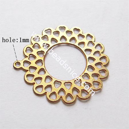 Net flake beading,brass,19.5x18mm,hole:about 1mm,flower,nickel free,lead safe,