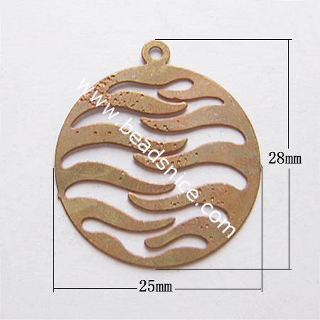 Brass net flake beading,28x25mm,hole:about 1.5mm,nickel free,lead safe,triangular,