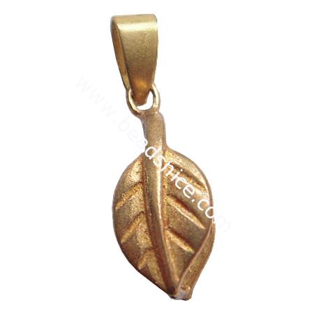 Pendant bail,pinch style,brass,leaf,many colors available,