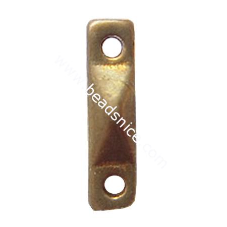 Brass connectors/link,11x3.5mm,hole:about 1mm,nickel free,lead safe,