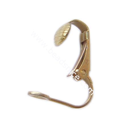 Clip-on earring component,brass,15.5x9.5mm,0.9mm thick,base diameter:4.5mm,nickel free,lead safe,