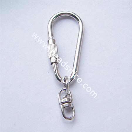 Brass clasp,52.5x16.5mm,hole:approx 3.5mm,nickel free,lead safe,