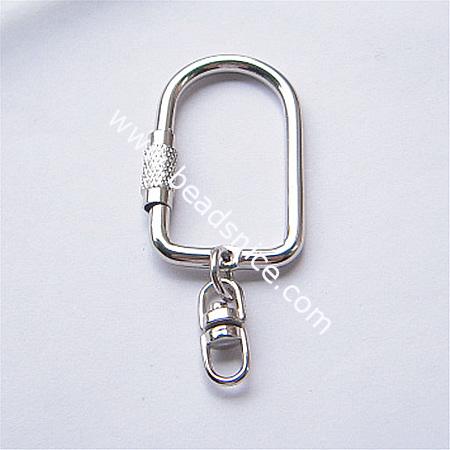 Brass clasp,55.5x23.5mm,hole:about 4mm,nickel free ,lead safe,