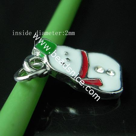 Alloy pendant component,enamel charm with rhinestone,Pb-free & Ni-free & Cd-free,16x10mm,hole:about 2mm, 