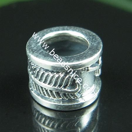 Sterling silver bali european style bead,7.2x10mm,hole:about 6.2mm,
