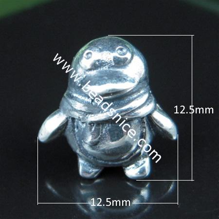 Sterling silver bali european style bead,12.5x12.5mm,hole:about 4.5mm,