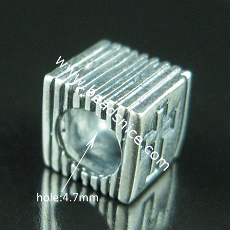 Sterling silver bali european style bead,5.9x6.2mm,hole:approx 4.7mm,