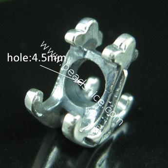 Sterling silver bali european style bead,12.5x12.1mm,hole:approx 4.5mm,